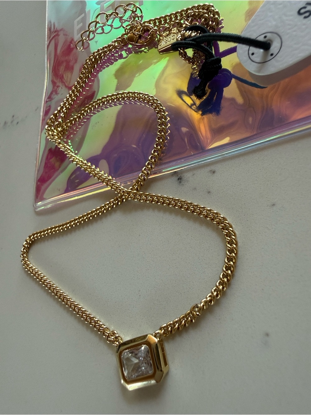 Electric Picks Mirage Crystal Pendant GOLD Necklace NEW